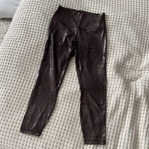 LIKE NEW lululemon Align Shiny Chocolate Brown Shiny Leggings sz 8
